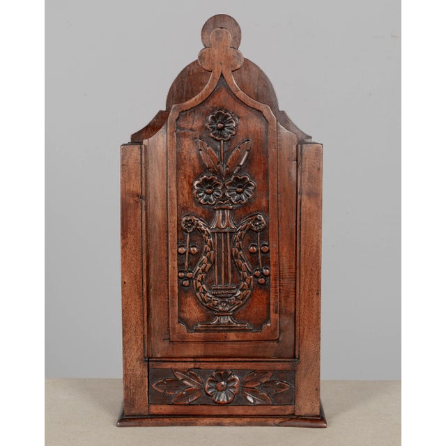 French Country 19th Century French Fariniere Box, Hand-Carved Walnut, Circa 1850 For Sale - Image 3 of 10