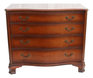 Mid 20th Century Kindel Furniture Mahogany Serpentine Chest of Drawers/Commode