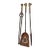 Set of 3 Antique 1800s Brass Steel Figural Dragon Fireplace Tools Poker Tong For Sale