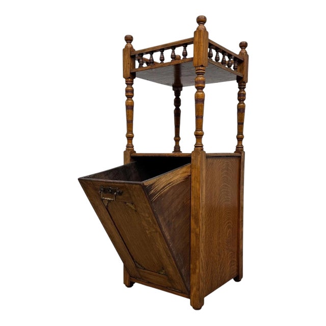 Antique English Golden Oak Cabinet, 1900s For Sale