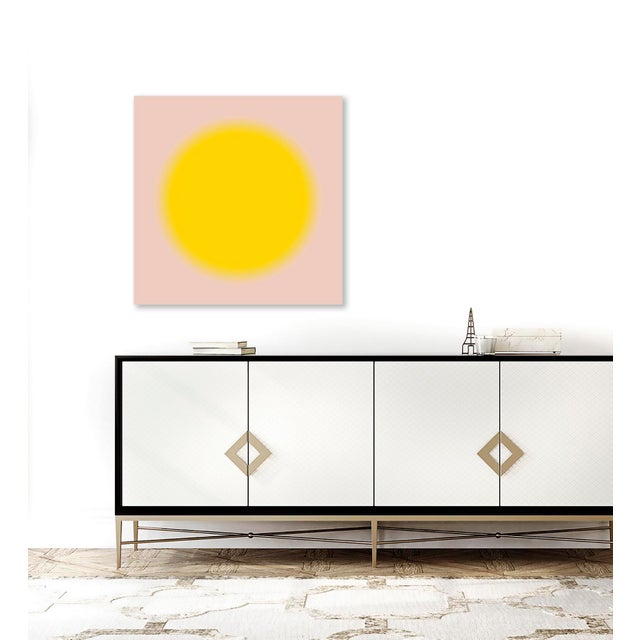 Contemporary Sun Art Print Contemporary Solar Sun in Yellow & Pink Minimalist by Angela Cameron For Sale - Image 3 of 3