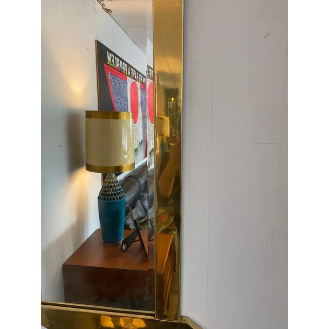 1980s Mid-Century Mastercraft Brass Hanging Mirror For Sale - Image 5 of 6