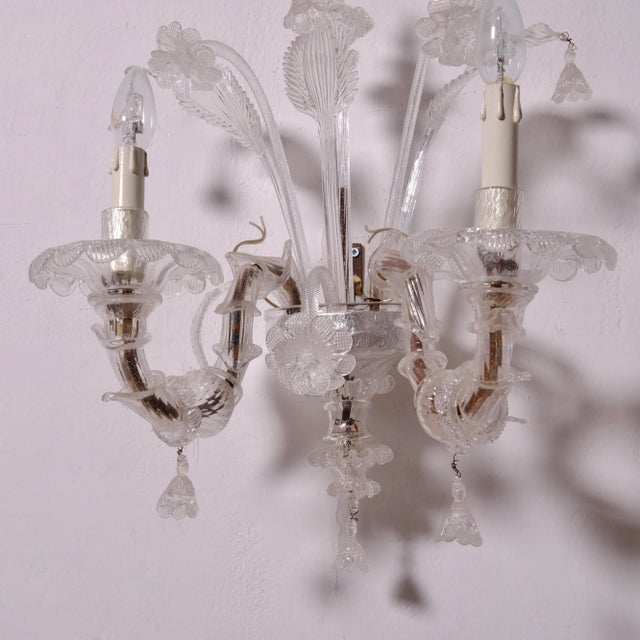 20th Century Murano Blown Glass Wall Lamps, Set of 2 For Sale - Image 11 of 18