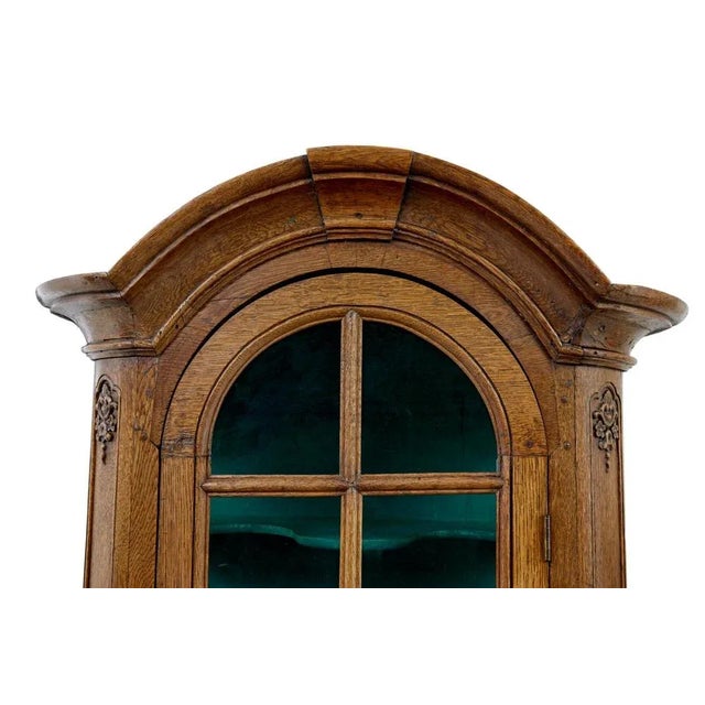 Antique Glazed Carved Oak Liège Cabinet For Sale - Image 3 of 11