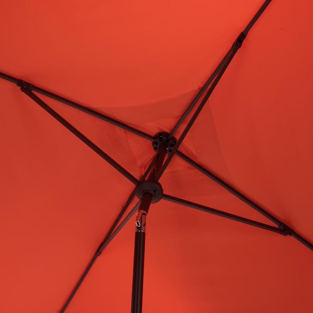 Spritely Home Elegant Valance 7.5 Ft Square Umbrella, Orange With White Trim For Sale - Image 4 of 8