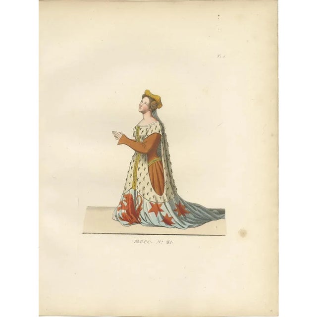Heraldic Costumes, 1845, Paper, Set of 2 For Sale - Image 3 of 10