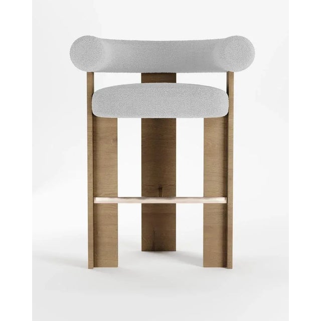 Not Yet Made - Made To Order Collector Modern Cassette Bar Chair in Bouclé White by Alter Ego For Sale - Image 5 of 5