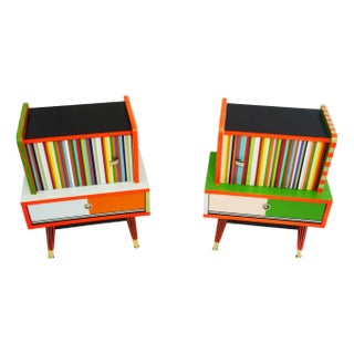 Small Colorful Nightstands, 1960s, Set of 2 For Sale