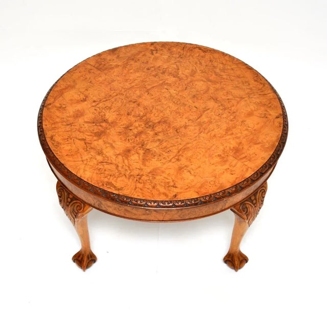 Antique Burr Walnut Coffee Table, 1920s For Sale - Image 3 of 6