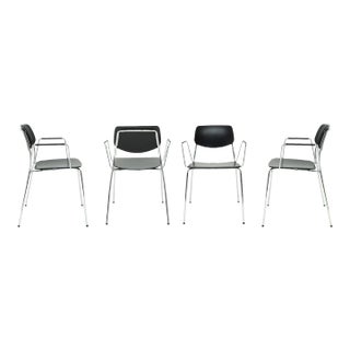 Dietiker Felber C14 Metal Dining Chair With Arms - Set of 4 For Sale