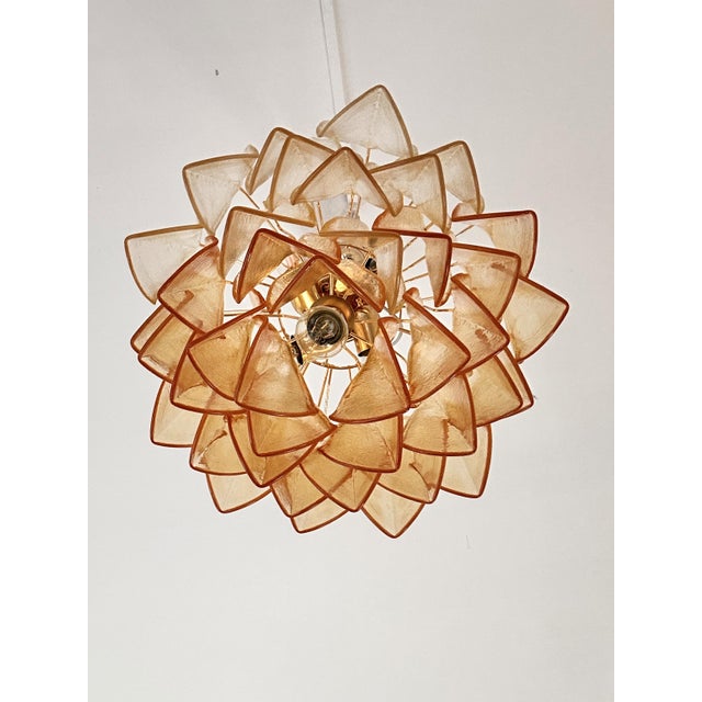 Contemporary Modern Amber "Rondini" Murano Glass Chandelier. For Sale - Image 6 of 7