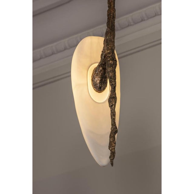 Not Yet Made - Made To Order Lv-426 Vertical 3 Diffusers Pendant in Patinated Cast Bronze by William Guillon For Sale - Image 5 of 17