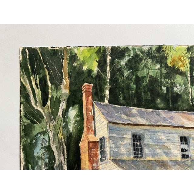 Vintage Mountain House Watercolor Painting Signed Barber For Sale In Columbia, SC - Image 6 of 9