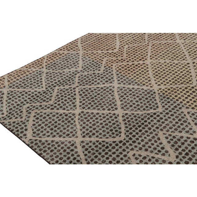 2010s Rug & Kilim’s Distressed Moroccan Style Rug in Beige, Blue and Gray Pattern For Sale - Image 5 of 7