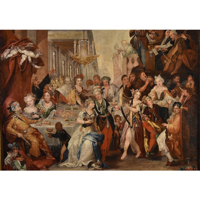 Circle of Frans Francken II Anversa, The Feast of Belshazzar, 1650, Oil on Canvas For Sale - Image 12 of 16