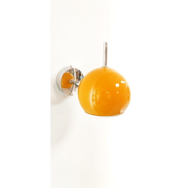 Space Age Adjustable Chrome and Yellow Wall Light For Sale - Image 10 of 10