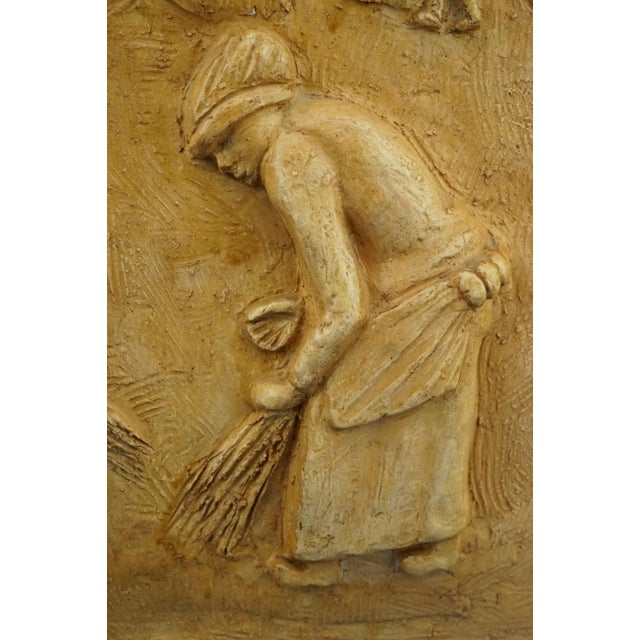 Bucci Melandri School The Gleaners Bas-Relief Plaque in Ceramic Faenza by Aldo Bacchilega, Italy, Early 1900s For Sale - Image 18 of 18