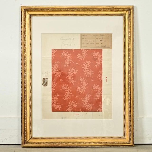 French French 19th Century Framed Fabric Design Sample For Sale - Image 3 of 10