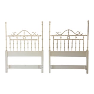Kensington by Drexel Twin Faux Bamboo Headboards - a Pair For Sale