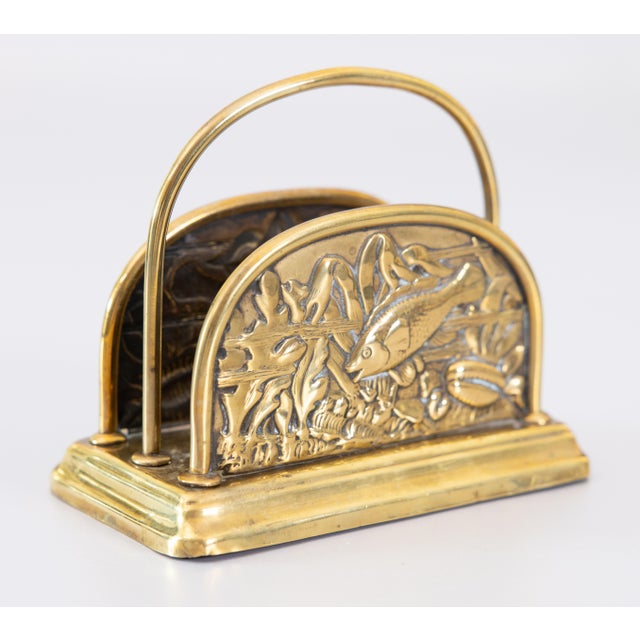 English Edwardian Brass Fish Letter Rack Holder For Sale - Image 9 of 9