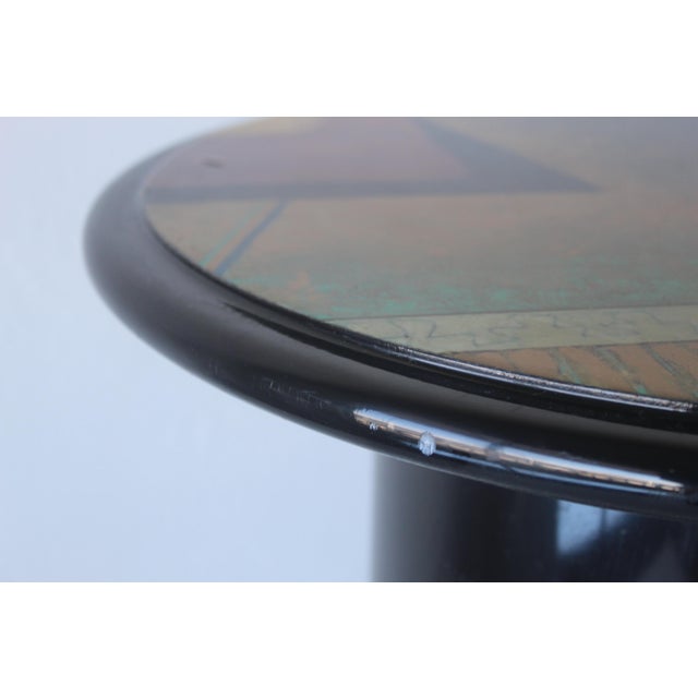 1980s Milano Memphis Style Circular Black Lacquered Painted Mushroom Nesting Side Tables - A Pair For Sale - Image 11 of 17