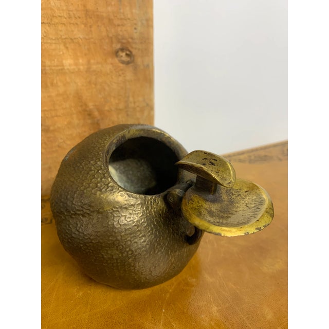 Mid 20th Century Vintage Mid 20th Century Patinated Bronze Spherical Flip Lid Ashtray by Sarreid Ltd. For Sale - Image 5 of 6