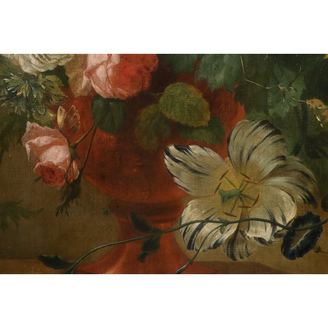 Cerchia Di Jan Van Huysum, Still Life Flowers, 1750, Oil on Canvas For Sale - Image 8 of 16