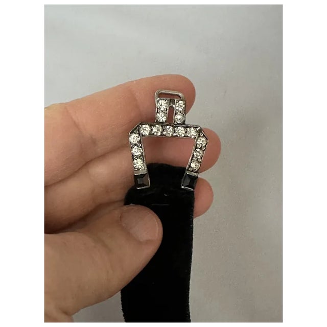 Gemstone 1940s Rhinestone Choker For Sale - Image 7 of 8