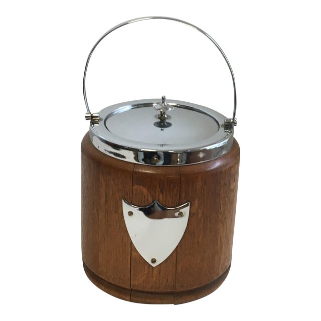 Vintage Oak English Biscuit Jar Chairish