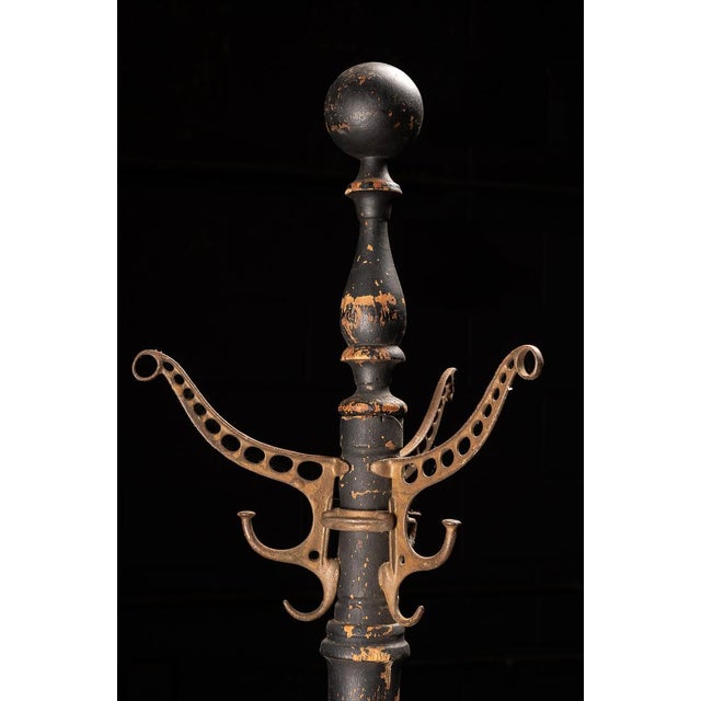 Late 19th Century Wooden & Cast Iron Coat Rack For Sale - Image 4 of 6