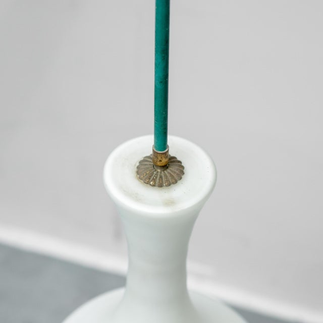 Opal Glass and Metal Pendant Light, 1970s For Sale - Image 6 of 7