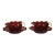 Early 20th Century Desert Bowls Venetian Glass Deep Red Delicate Gold Gilding Likely Salviati Pair - Set of 4 For Sale