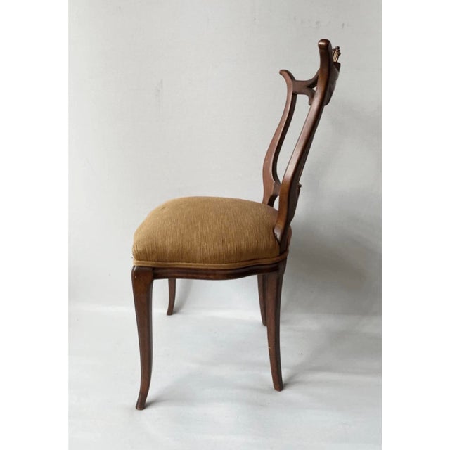 Neoclassical Antique Neoclassical Style Mahogany Lyre Back Accent Chair For Sale - Image 3 of 8