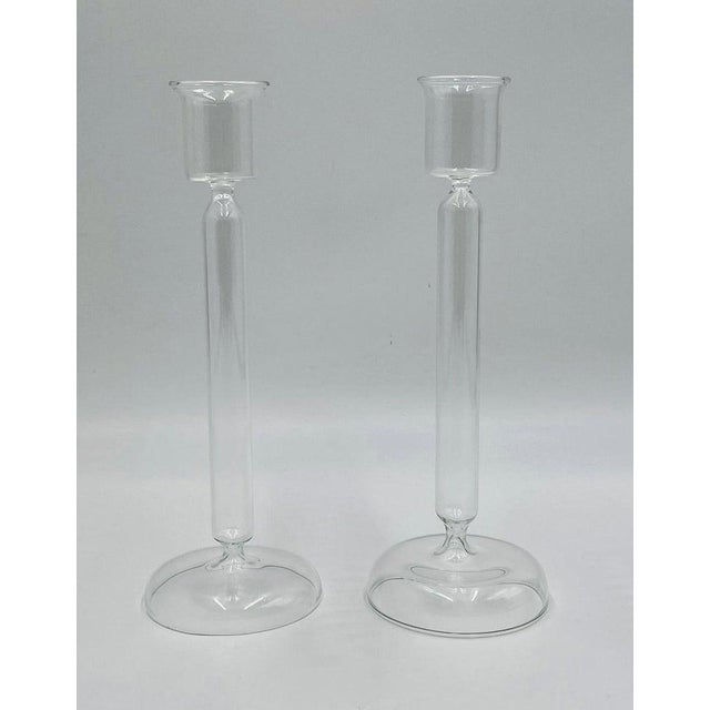 Set of 3 Italian Mouth Blown Glass Candle Holders by Aldo Cibic for Paola Coin For Sale - Image 10 of 14