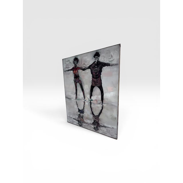 Mid-Century Modern Original 1962 Max Gunther “Pas-De-Deux” Oil Painting – Rome, Italy For Sale - Image 3 of 12