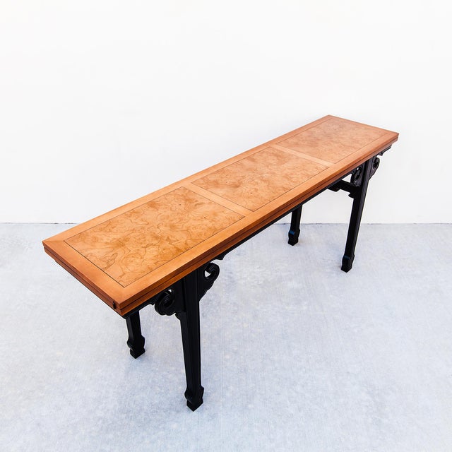 Michael Taylor for Baker Far East Expandable Lacquered Console Table For Sale - Image 13 of 15