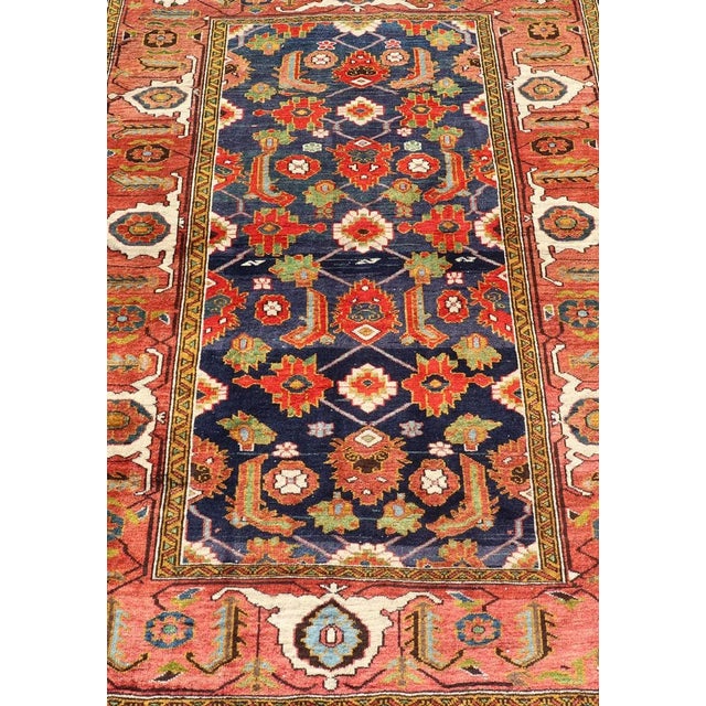 Antique Caucasian Rug with All-Over Design in Royal Blue Field, Soft Red & Green. Keivan Woven Arts/ rug/ EMB-9510-P13527,...