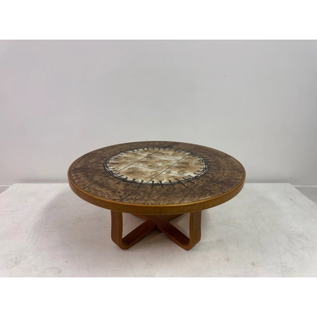 Mid-Century Modern Danish Ceramic Tile-Top Coffee Table, 1980s For Sale - Image 3 of 11