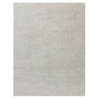 Contemporary Striped Beige Handmade Wool and Silk Rug by Doris Leslie Blau For Sale