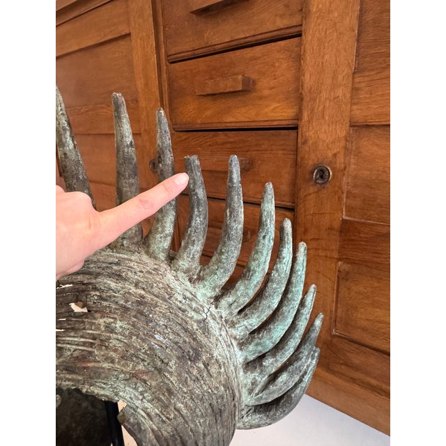 Vintage African Headress Currency Piece on Custom Stand For Sale - Image 11 of 12