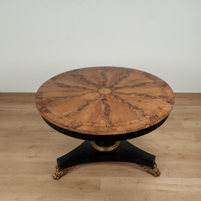 Black Antique Italian Regency Style Center Table For Sale - Image 8 of 15