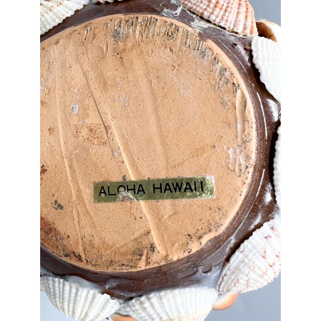 Vintage Hawaiian Seashell-Encrusted Terracotta Cachepot Planter For Sale - Image 9 of 10