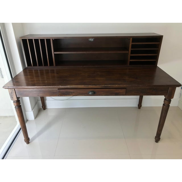 Pottery Barn Printers Writing Desk With Drawer and Letter File For Sale - Image 12 of 12