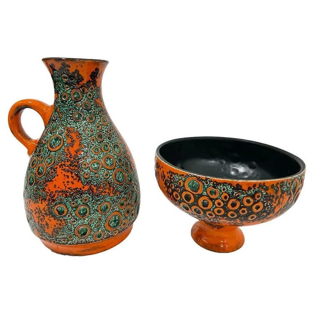 Mid-20th Century JMoon Grater Pattern asba Vase and Planter, Set of 2 For Sale - Image 11 of 11