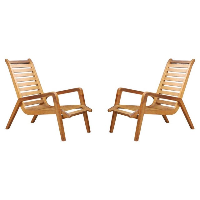 Sculptural Ashwood Lounge Chairs by Jan Vaněk, 1960s, Set of 2 For Sale - Image 10 of 10
