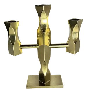 Vintage Candleholder in Brass, Sweden, Vallonmässing, 1986