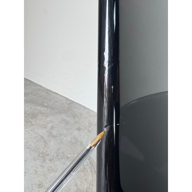 1980’s Postmodern Geometric v-Form Sculptural Black Lacquered Wood Dining Table Base For Sale - Image 10 of 12