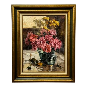 Herbert Parrish :Roses & Mirror" Floral Still Life