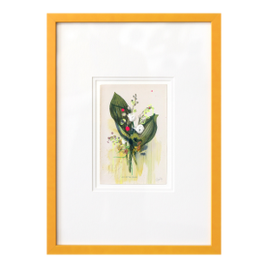 Lily of the Valley - Original Mixed Media Floral Painting on Vintage Botanical Book Page by Lee Herring