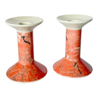 Vintage Villeroy and Boch Siena Candlesticks- Set of 2 For Sale